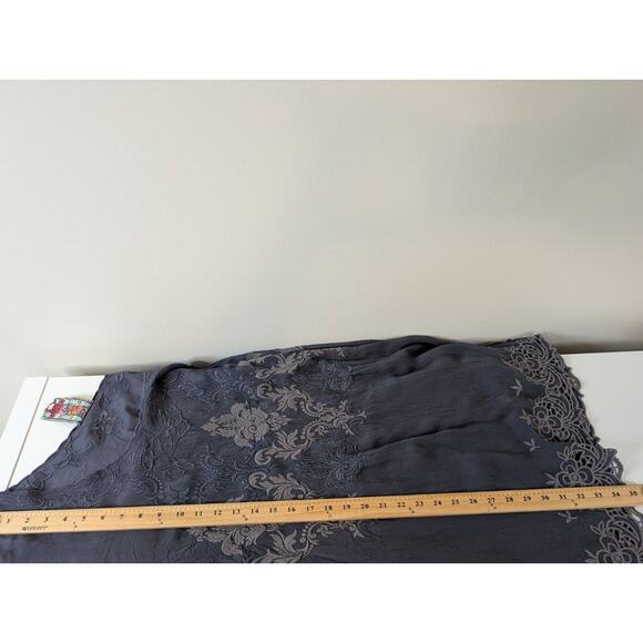 Johnny Was ROBIN Dark Gray Embroidered Floral Oversized Tunic Top Dress Sz L - Picture 10 of 11